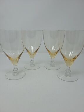 Fostoria Crystal Vogue Fostoria Crystal Vogue Gold Tint Wine Glasses Set of 4